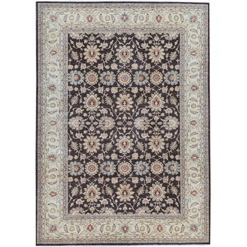 Tapis noir de haute qualité noué à la main Ziegler