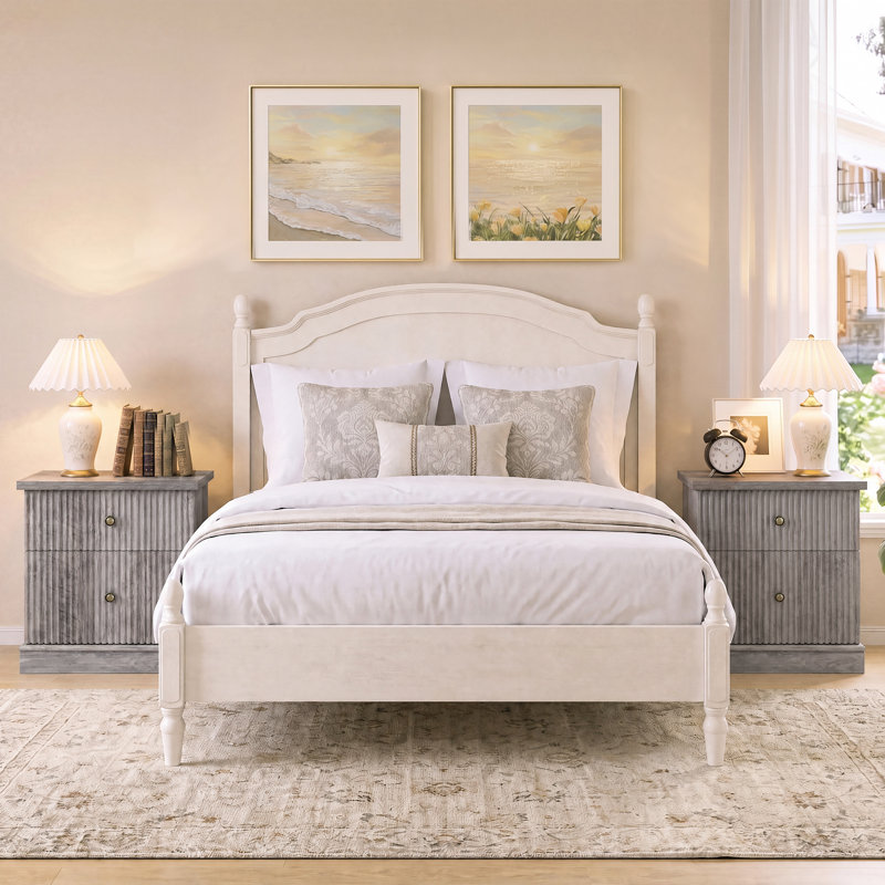 57.7 cm W Bedside Table, Grey