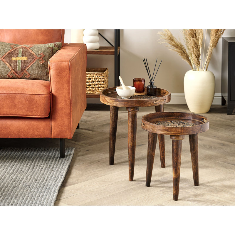 Irmlinde Solid Wood Side Table Set