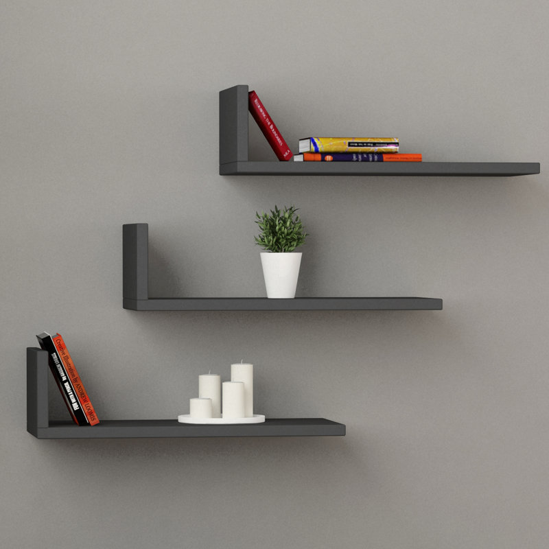 3 Piece Bracket Shelf, Anthracite