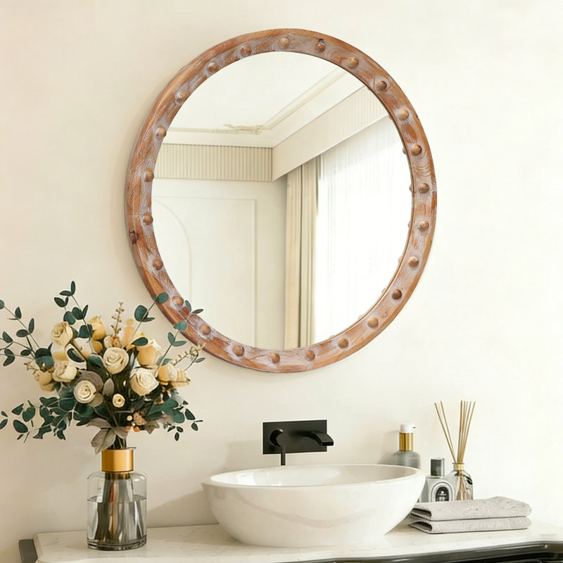 Vintage Rustic Round Wall Mirror