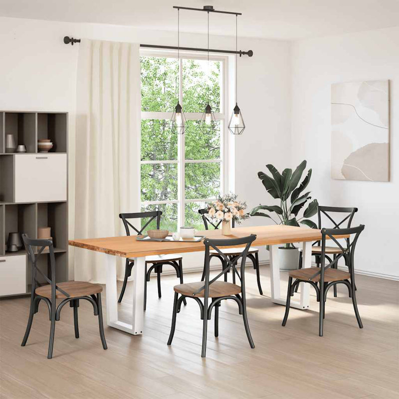 Dining Table Legs V-Shape 2 Pcs Steel, 73.3cm H x 60cm W, White