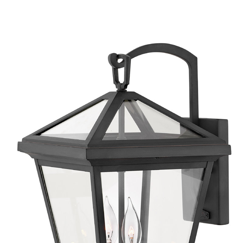 Alford Place 3-Light Outdoor Wall Lantern, Museum Black, 17.5" H x 10" W x 11.25" D, 2 Lights