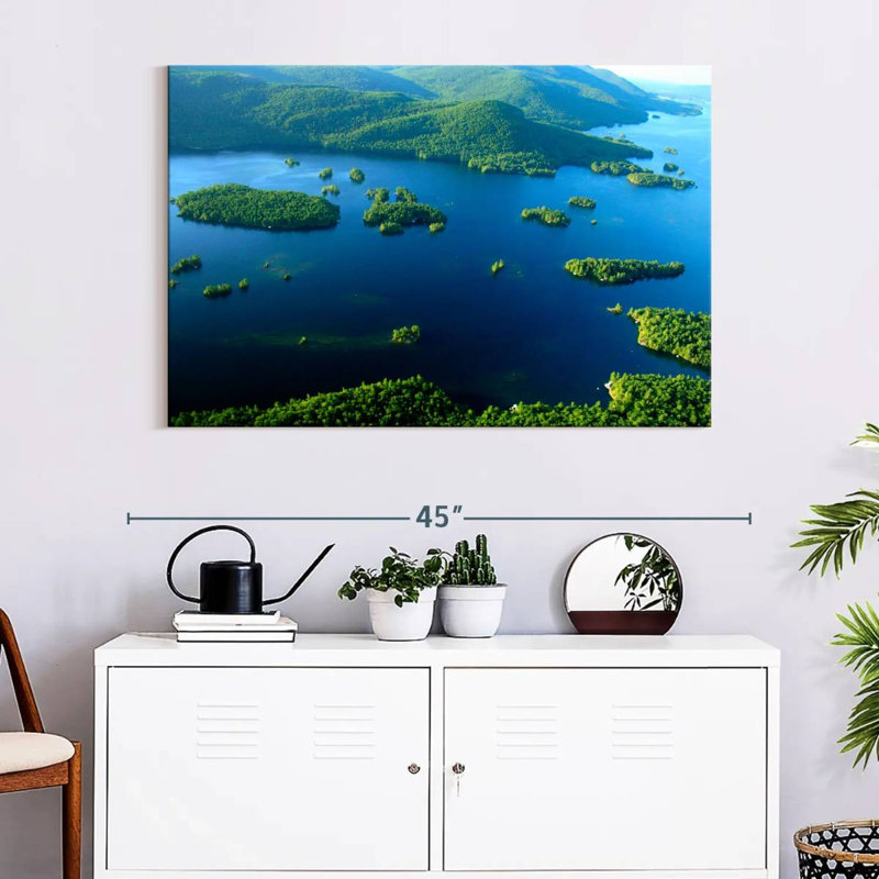 Vue aérienne d'Alvord Lake George, H 26 po x l 39 po