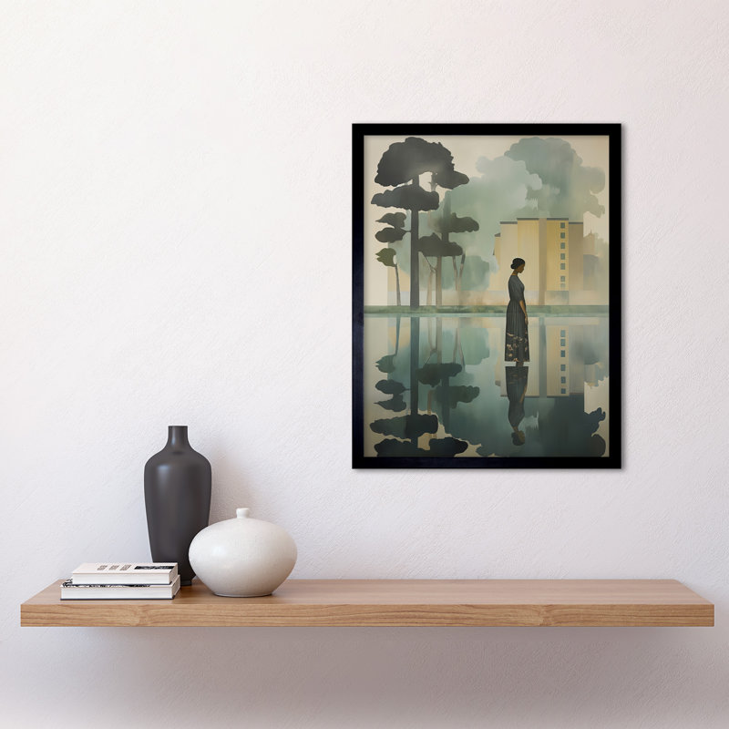 Reflecting And Reflection Of Calm - Single Picture Frame Print