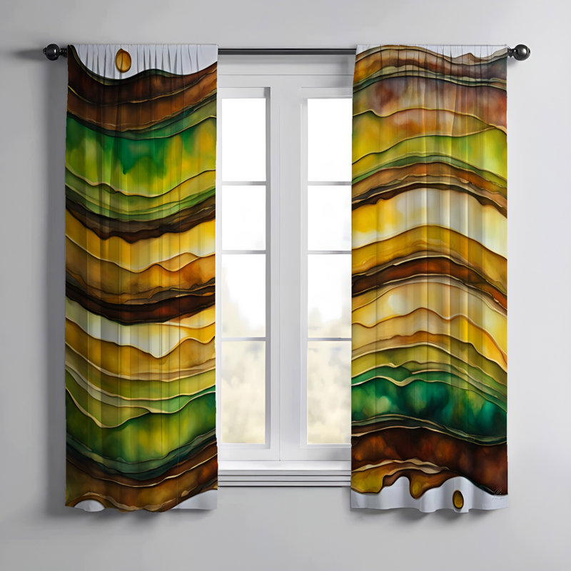Paire de rideaux semi-transparents en polyester Eiven, L 20 po x L 61 po