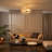 2-Light Glass Drum Semi Flush Mount Ceiling Light-666421372