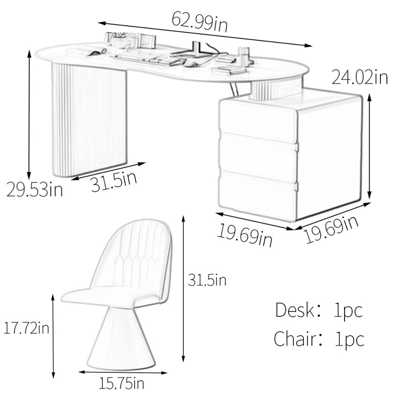 Smooth and Easy-to-Clean Surface Desk