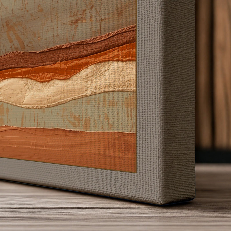 Stone Layers Minimalist - Wrapped Canvas, 18x12 - 45.7 x 30.5 cm, Taupe Border