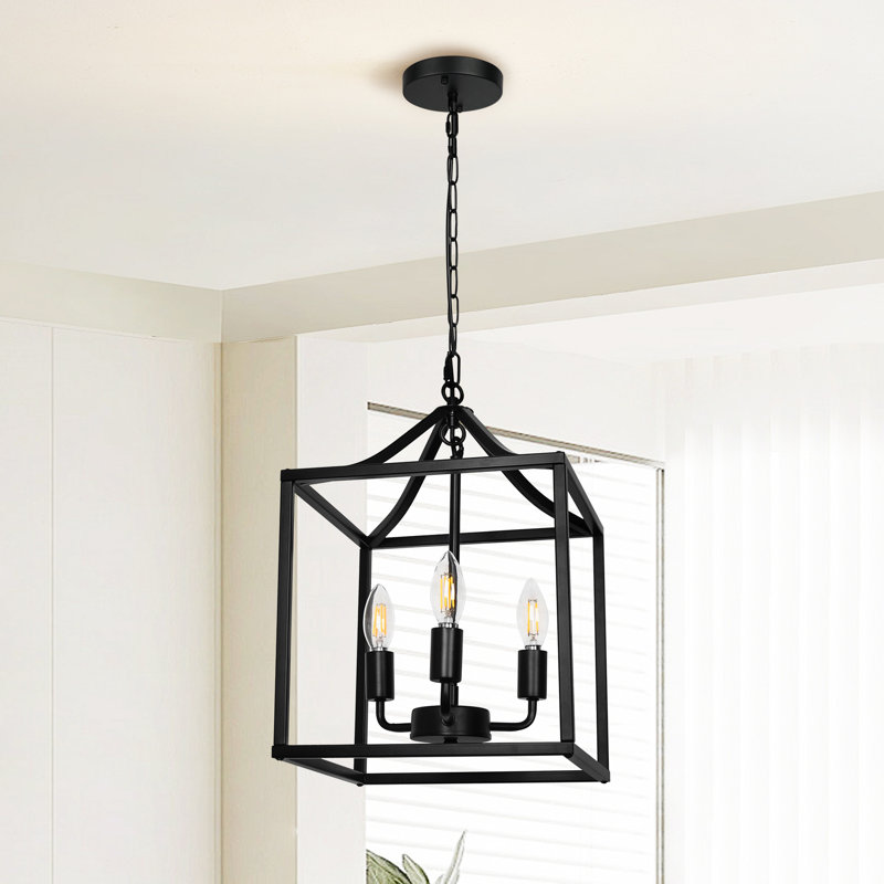 Luminaire suspendu industriel Doersten Lantern Chandelier Black