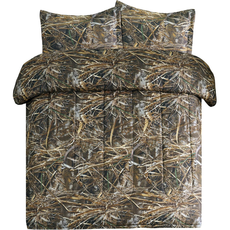 Ensemble d'édredon 3 pièces VISI-One Realtree Max-7 Camo - Literie de ferme rustique unisexe pour camping-car, articles de camping essentiels, aventure en plein air, attrait universel pour chalet, ranch, chalet et espaces modernes