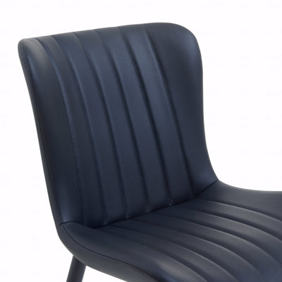 Set Of 2 Dining Chairs: Faux Leather Mid-Century Modern Modern Accent Chairs
