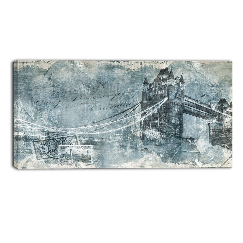 « tour bridge london », impression sur toile tendue, H 20 po x l 40 po