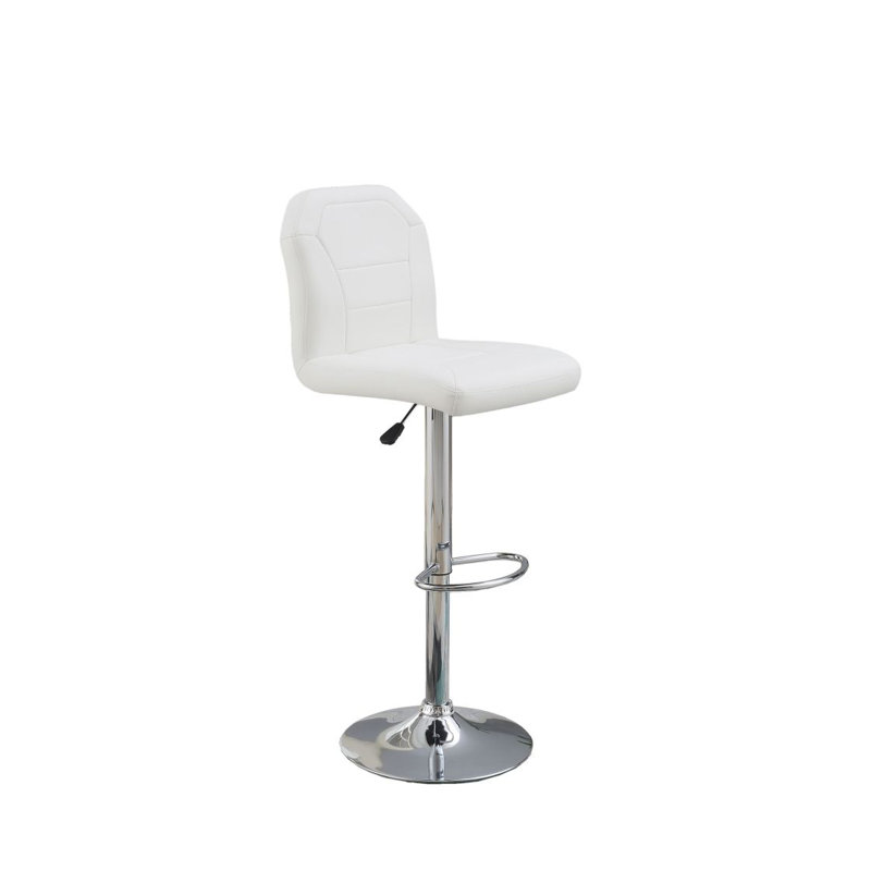 Tabouret de bar en similicuir noir, Blanc