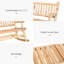 Chaise berçante en bois Log Design pour cour arrière - Confortable, siège large, jardin, patio, capacité de 550 lb, naturel robuste avec élément 2