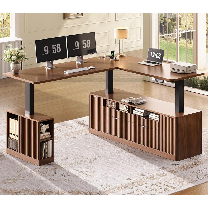 Bureau pour ordinateur 69 po, Brun