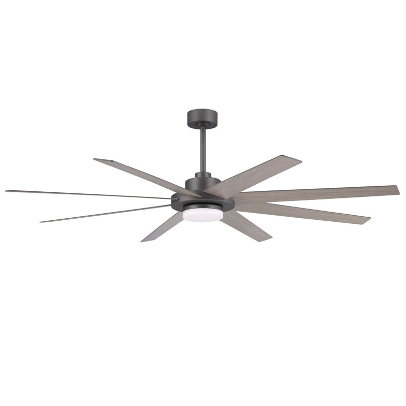 Ventilateur de plafond 72 pales 72 pouces pour l'intérieur en bois massif à double face avec lumière DEL et télécommande, 72"