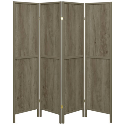Paravent gris 4 en bois flotté, style rustique, gris, H 71,33 po x l 69,5 po x P 0,76 po, paravent en pin et pièce, finition, très large, profond, pin, placage et