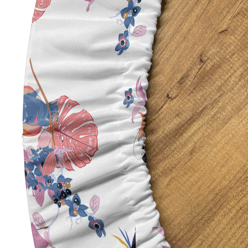 Winston Porter Birds Fitted Round Tablecloth MuMulticolor 81144, 47.24" Round