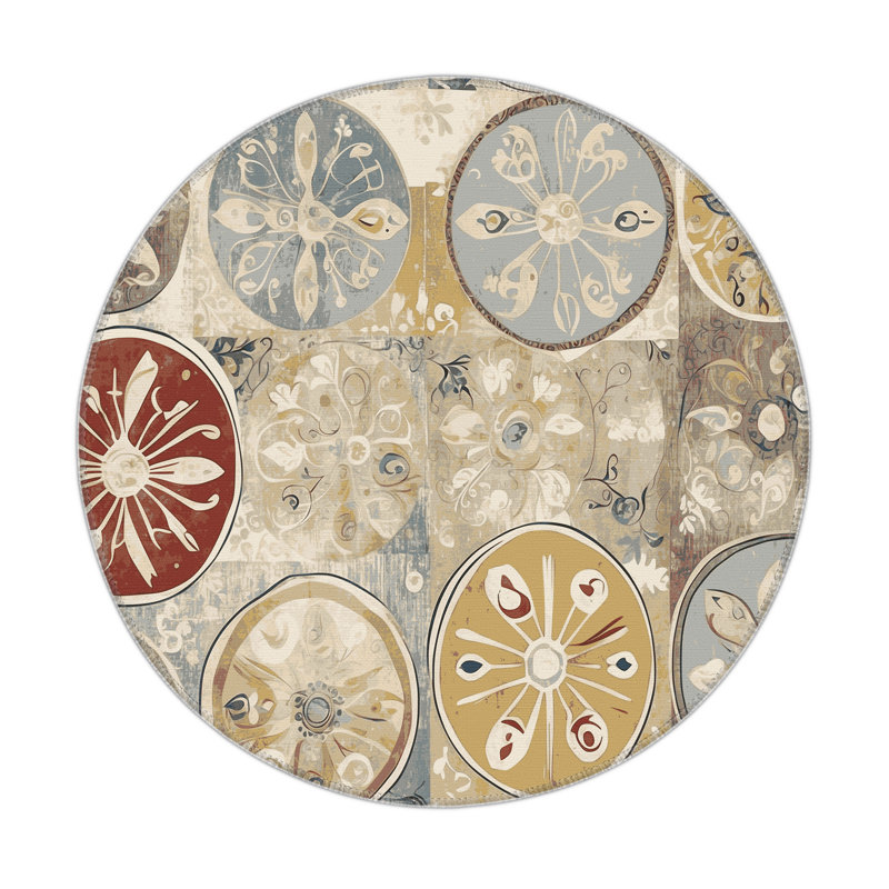 Funky Spark Indoor And Outdoor Area Rug, Round 5'