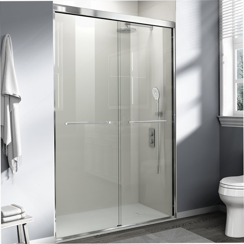 Porte de douche, porte coulissante semi-sans cadre pour douche à l'italienne
