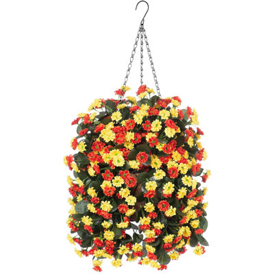 Silk Fir Hanging Basket Arrangement in Basket