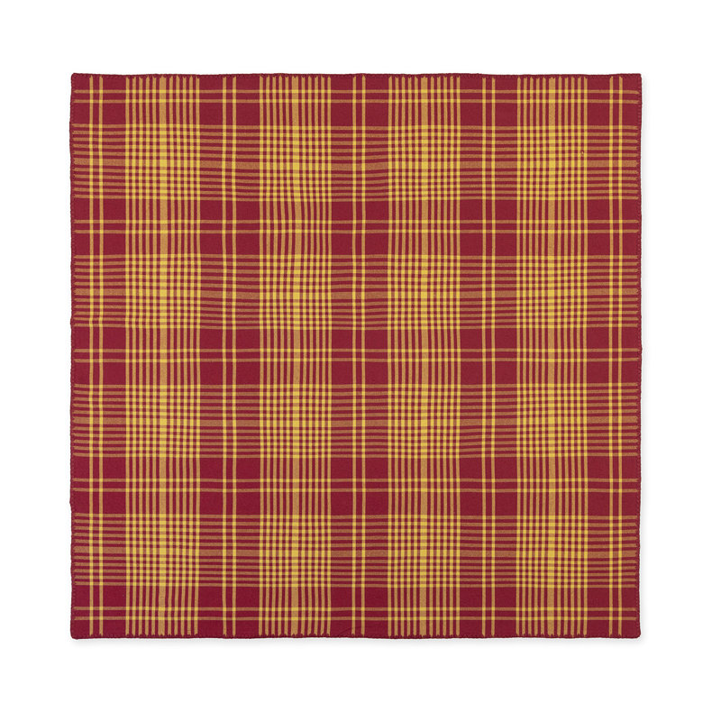 Trattoria Plaid Tablecloth, Yellow/Red, 59.1" Square