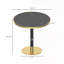 Table de salle à manger ronde ronde et moderne avec plateau en faux marbre, assemblage facile et structure en métal robuste pour une salle à manger élégante-1958986442