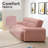 88 In. Pink Upholstered Convertible Sleeper Sofa