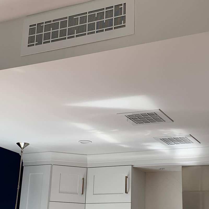 Registre de mur et de plafond en métal de style contemporain, H 0,25 po x L 8 po x l 6 po