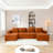 132 Inch Oversized Cloud Boneless Sofa With Chaise, Modern Corduroy U Shaped Modular Sectional, Deep Seating And Built-In Cupholders, No Assembly Required-867379301