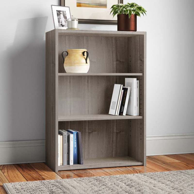 Arisztid Standard Bookcase, Silver Sycamore, (3 Shelves) 35.28" H x 24.5" W x 11.5" D