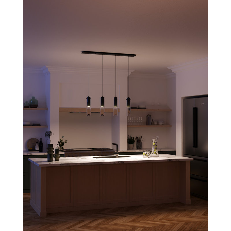Lena LED Pendant, 6 Lights, Brushed Nickel, 50 W
