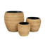 Pot de fleurs en rotin poly avec insert en PP, ensemble de 3