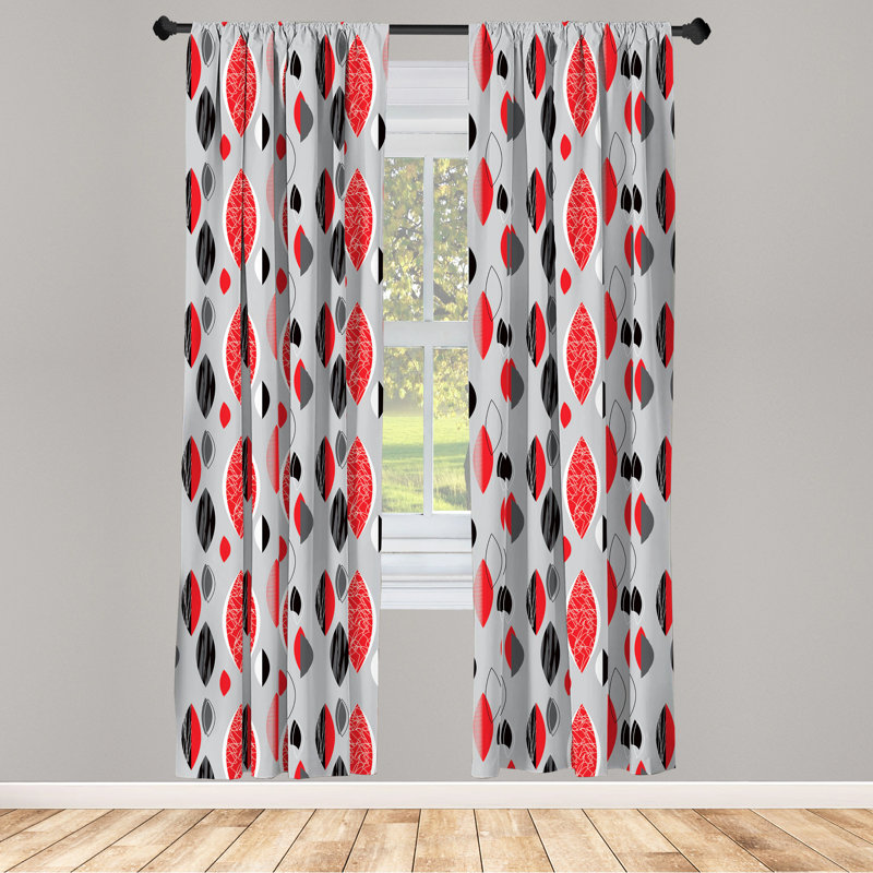 Mid Century Semi-Sheer Rod Pocket Curtain Panels, 28" x 95"