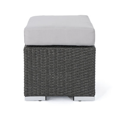 Chic Outdoor Lounge Addition - Grey And Silver, Pe +Iron, Water-, 7.89 Lb Essential , Iron, Waterproof, 12.67 In Tall
