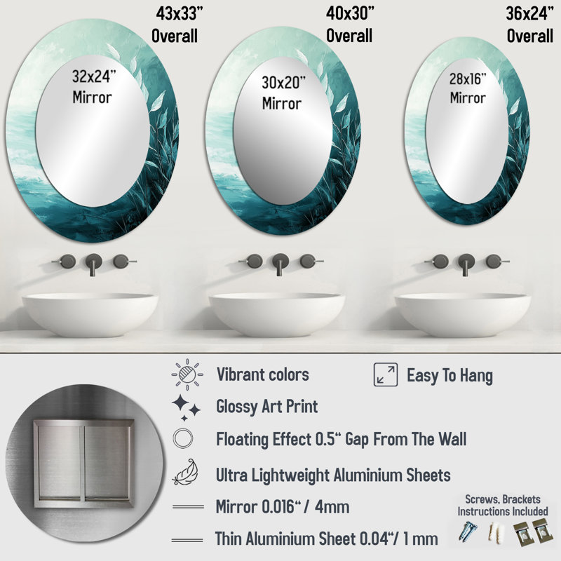 Miroir mural Sea Breeze, 40 po x 30 po