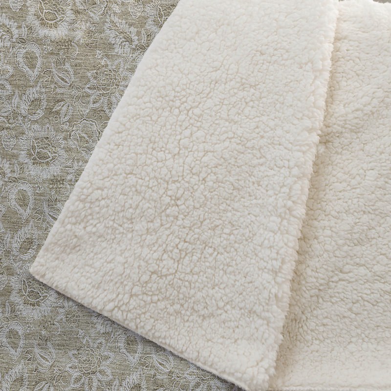 Jeté floral Sherpa ASB662 Addison, Beige