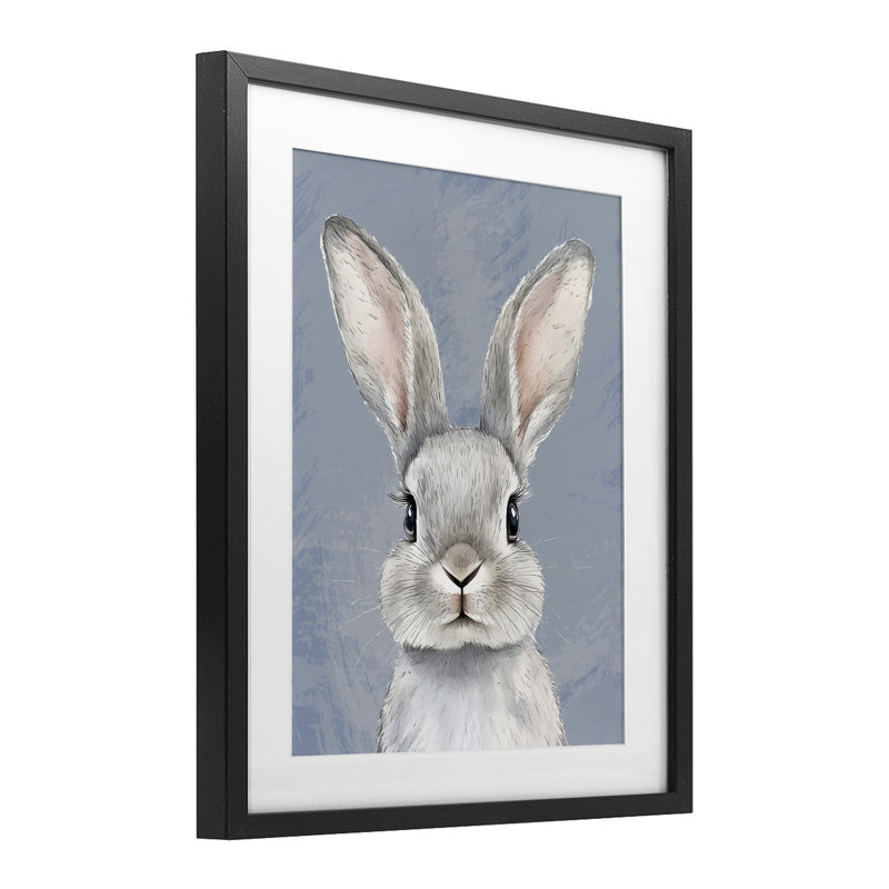 «Sweet Woodland Rabbit», reproduction sous verre encadrée, conception par Christine Simpson Art, H 16 po x l 13 po