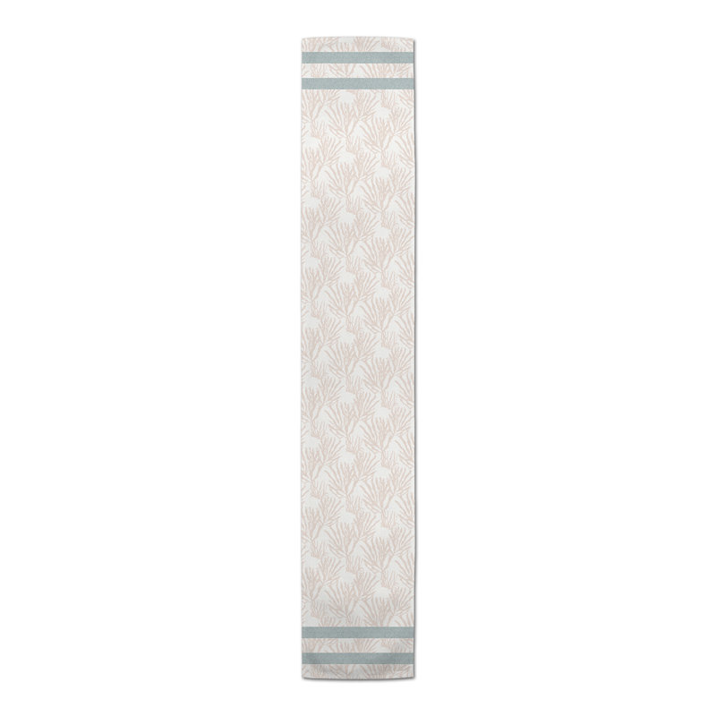 Marblehead Rectangular Striped Table Runner, 90" x 16", Pink