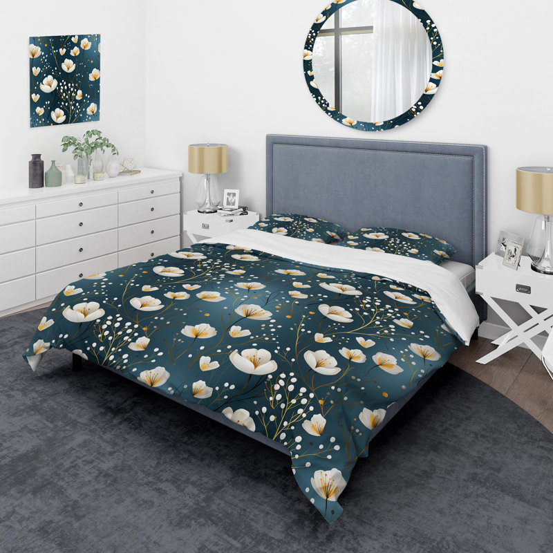 Ensemble de housse de couette Essence Petals, Housse de couette pour très grand lit et 2 très