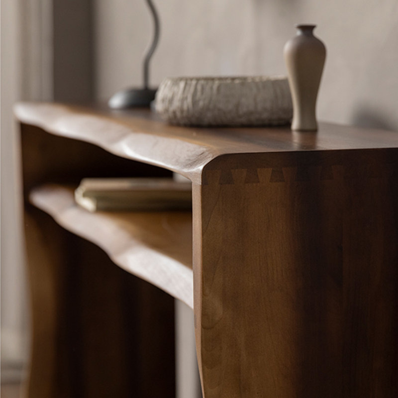 Console brun simple de style rétro, H 29,5 po x l 47,2 po x P 11,8 po