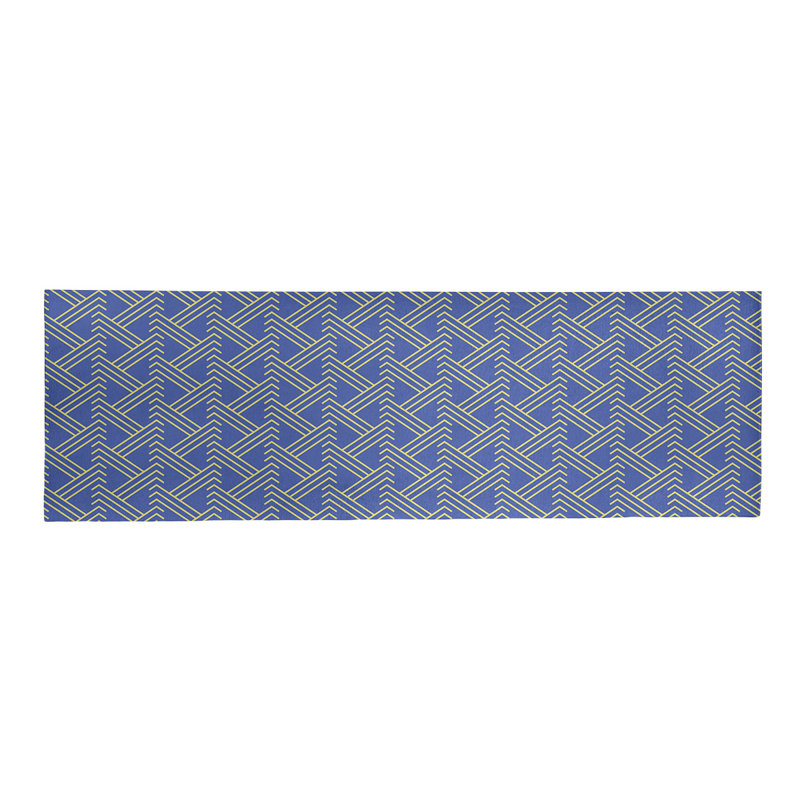 Tapis bleu/jaune zig zag, Tapis de couloir 2 pi 5 po x 8 pi