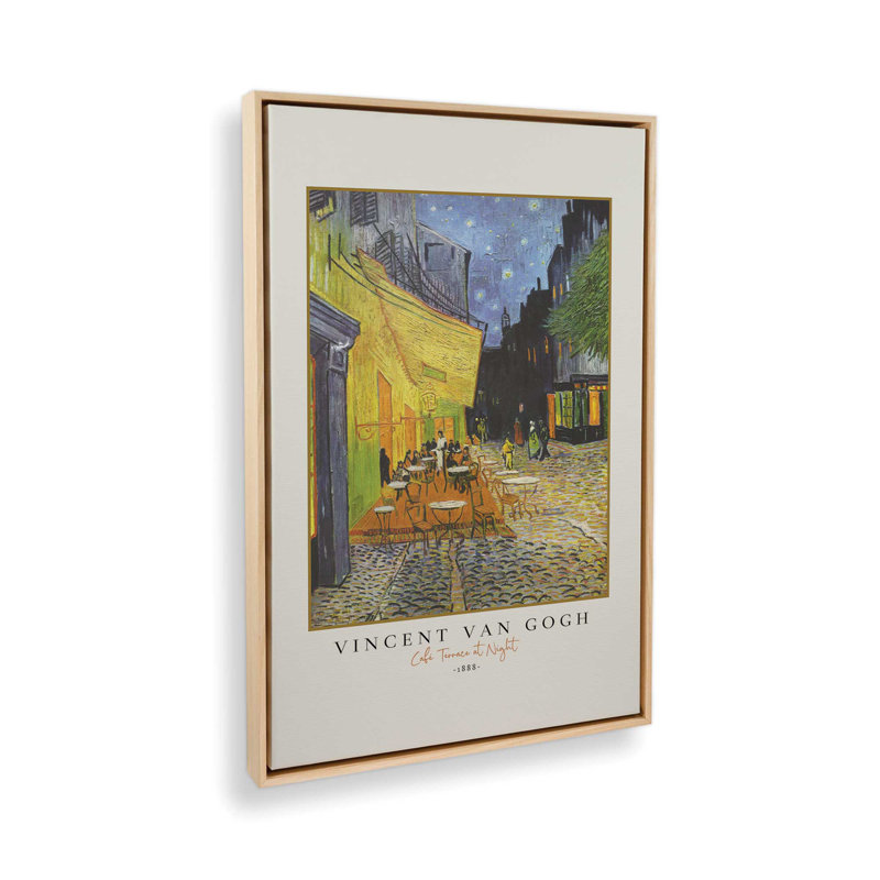 «Van Terrace» par Van Gogh, impression sur toile dans un cadre, H 18,75 po x l 12,75 po, Cadre américain en érable flottant