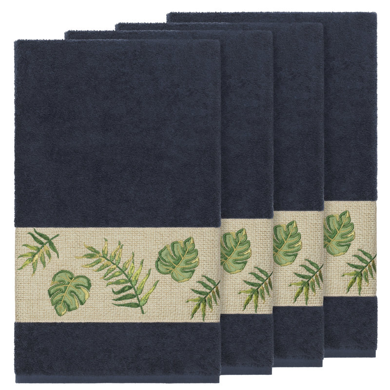 Zoe Turkish Cotton Midweight Bath Towel, Midnight Blue