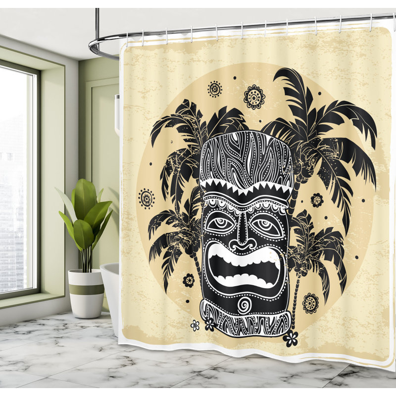 Shower Curtain with Hooks Included, 75"H x 69"W