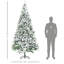Grand sapin de Noël artificiel enneigé avec branches réalistes, vert