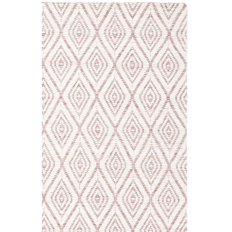 Karaline Hand Woven Wool And Cotton With Latex Geometric Rug, Square 6'