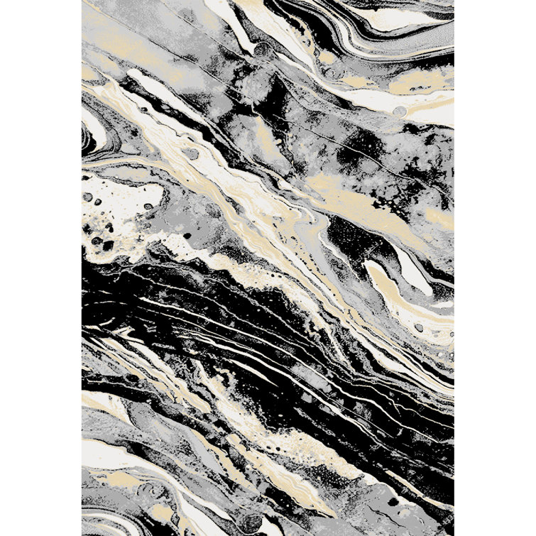 Galaxy Series Abrstract Black/Gray/Ivory/Beige Area Rug