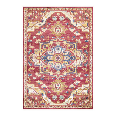 Adeem Rectangle Floral Berber Indoor / Outdoor